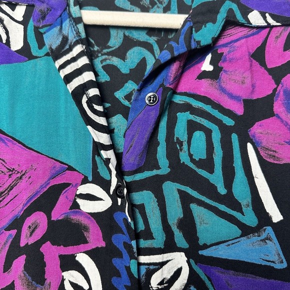 Jeri Marque Top Size 12 Blouse Longsleeve Button Up Bishop Peasant Sleeve Collar - Picture 3 of 12